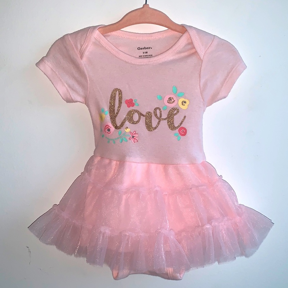 PINK GERBER DRESS WITH TUTU